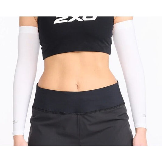 2 XU Compression Slim Arm Guard / White Silver