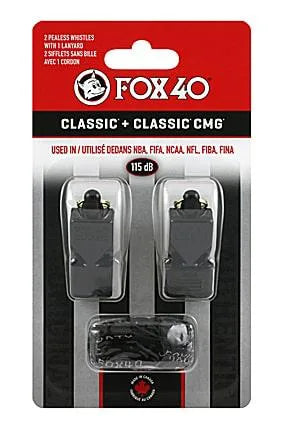 FOX 40 Classic and Classic CMG whistle 2 pack